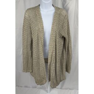 Peck & Peck‎ Tan Cardigan Sweater Women's Medium, Open Front